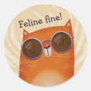 Zoek naar oranje kat stickers Grappig