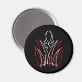 0001 Pinstripe Rojo & Blanco Magneet (Voorkant / Achterkant)