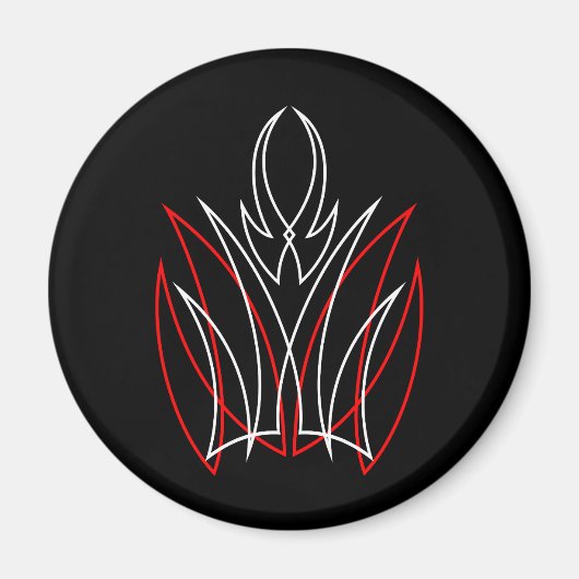0001 Pinstripe Rojo & Blanco Magneet (Voorkant)