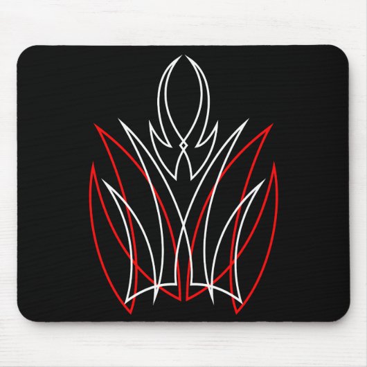 0001 Pinstripe Rojo & Blanco Muismat (Voorkant)