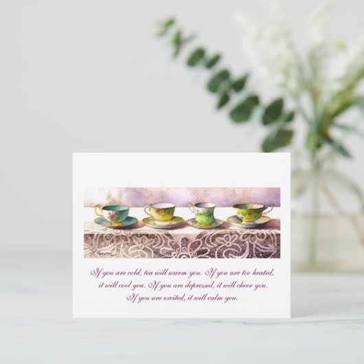 0001 Rij van Briefkaart van Teacups Gladstone (Staand voorkant)