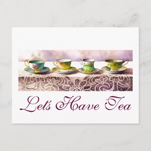 0001 Rij van het Briefkaart van Teacups (Voorkant)