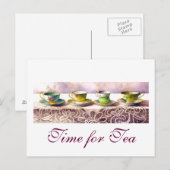 0001 Rij van het Briefkaart van Teacups (Voorkant / Achterkant)