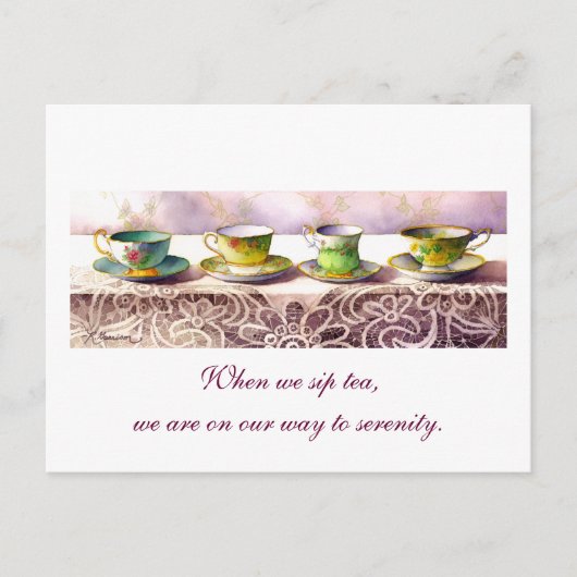 0001 rij van Teacups Alexandra Stoddard Briefkaart (Voorkant)
