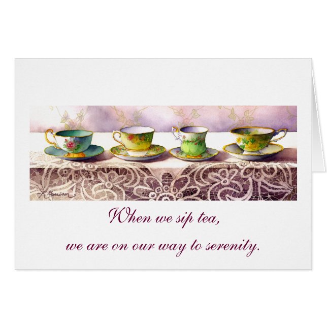 0001 rij van Teacups Alexandra Stoddard Card (Voorkant Horizontaal)