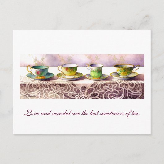 0001 Rij van Teacups Henry Fielding Briefkaart (Voorkant)