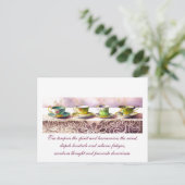 0001 Rij van Teacups Lu Yu Briefkaart (Staand voorkant)