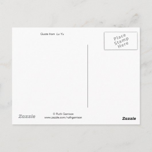 0001 Rij van Teacups Lu Yu Briefkaart (Achterkant)