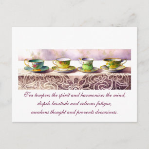 0001 Rij van Teacups Lu Yu Briefkaart