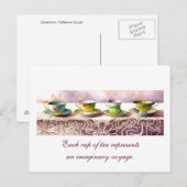 0001 Row van Teacups Catherine Douzel Briefkaart (Voorkant / Achterkant)