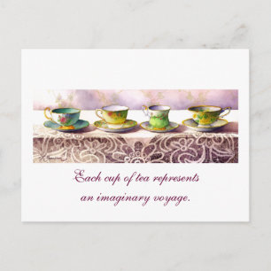 0001 Row van Teacups Catherine Douzel Briefkaart