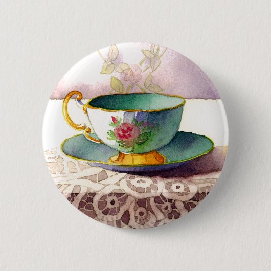 0001 Teacup on Lace Button (Voorkant)