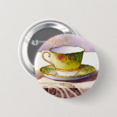 0001 Teacup on Lace Button (Voorkant /achterkant)