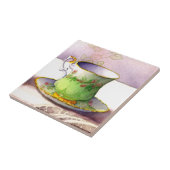 0001 Teacup op Lace Tile Tegeltje (Zijkant)