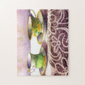 0001 Teacups op Lace Puzzle Legpuzzel (Verticaal)