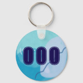 000 Angel Numbers Blauw Spiritueel Hoge Vibes Sleutelhanger (Achterkant)