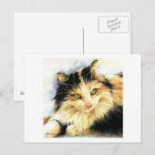 0010 Calico Cat Briefkaart (Voorkant / Achterkant)