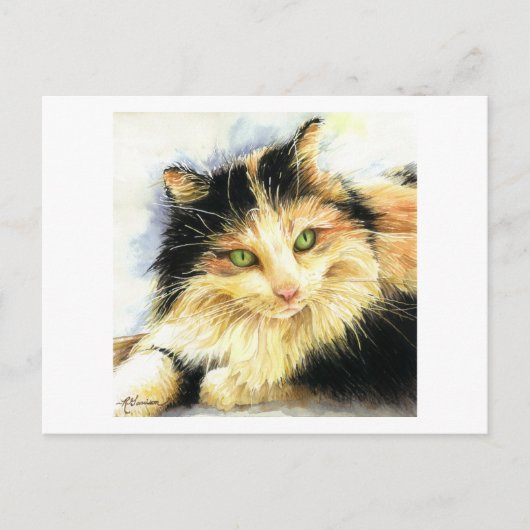 0010 Calico Cat Briefkaart (Voorkant)