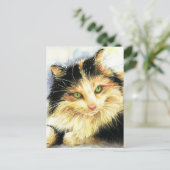 0010 Calico Cat Briefkaart (Staand voorkant)