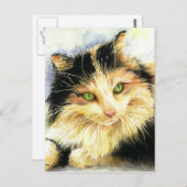 0010 Calico Cat Briefkaart (Voorkant / Achterkant)