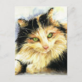 0010 Calico Cat Briefkaart (Voorkant)
