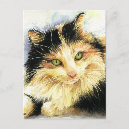 0010 Calico Cat Briefkaart (Voorkant)