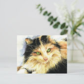 0010 Calico Cat Briefkaart (Staand voorkant)