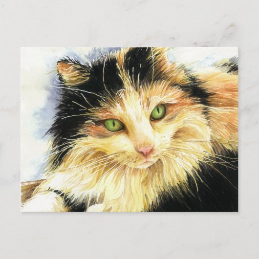 0010 Calico Cat Briefkaart (Voorkant)
