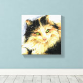 0010 Calico Cat Canvas Afdruk (Insitu (Houten vloer))