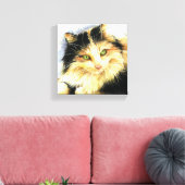 0010 Calico Cat Canvas Afdruk (Insitu (Woonkamer))