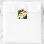 0010 Calico Cat Vierkante Sticker (Tas)