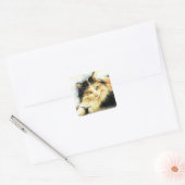 0010 Calico Cat Vierkante Sticker (Envelop)
