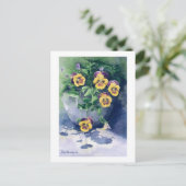 0011 Pansies in Planter Briefkaart (Staand voorkant)