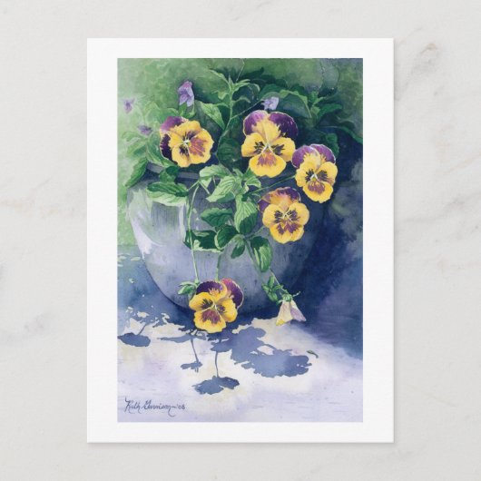 0011 Pansies in Planter Briefkaart (Voorkant)
