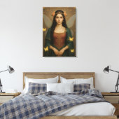 001_A fairy princess in teal green and crimson. Canvas Afdruk (Insitu (Slaapkamer))