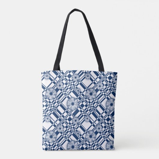 001 bloempatroon controleren tote bag (Achterkant)