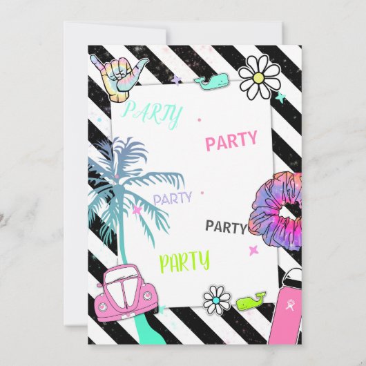 001 Feestje voor tienermeisje vsco-trendthema Kaart (Achterkant)