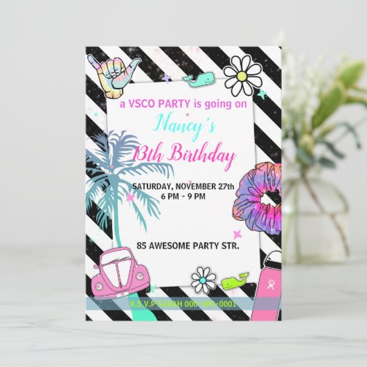 001 Feestje voor tienermeisjes vsco trend thema Kaart (Staand voorkant)