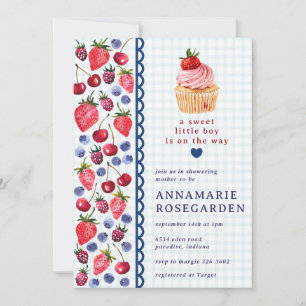 001 Hemelblauwe besjes lappendeken Cupcake Baby Sh Kaart