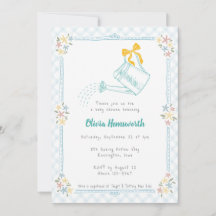 001 Hemelsblauwe Gingham Waterkan Baby Shower
