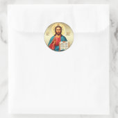 001 - Jezus Christus Ronde Sticker (Tas)