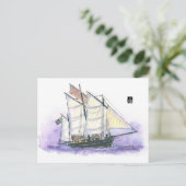 (001) Le Corentin - Lugger Tall Ship Briefkaart (Staand voorkant)