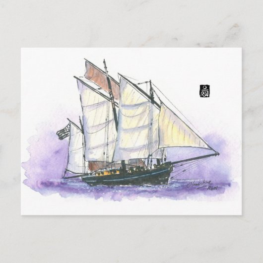 (001) Le Corentin - Lugger Tall Ship Briefkaart (Voorkant)