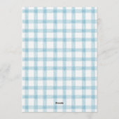 001 Sky Blue Plaid Koala 1st Birthday Invitation Kaart (Achterkant)