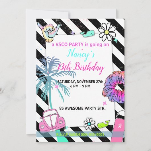 001 Tienerfeest vsco trend thema Kaart (Voorkant)