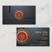 [001] Vegvisir - Gold Viking Magic Runic Compass Visitekaartje (Voorkant / Achterkant)