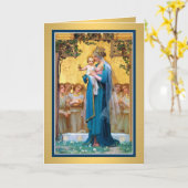 0026 Maagd Maria Wenskaart w/poem Kaart (Gele Bloem)