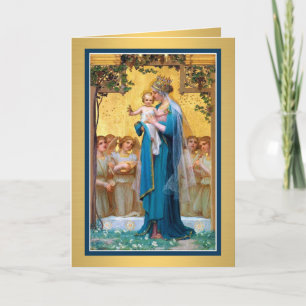 0026 Wenskaart Heilige Maagd Maria met gedicht Kaart