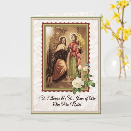0027 St. Therese & St. Joan van het Wenskaart van Kaart (Gele Bloem)