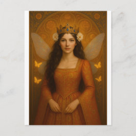 002_A fairy princess in burnt orange. Briefkaart